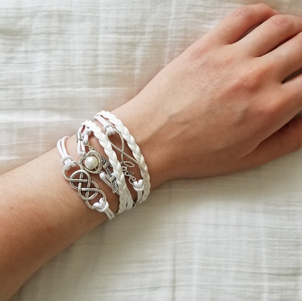 White and Metal Bracelet
